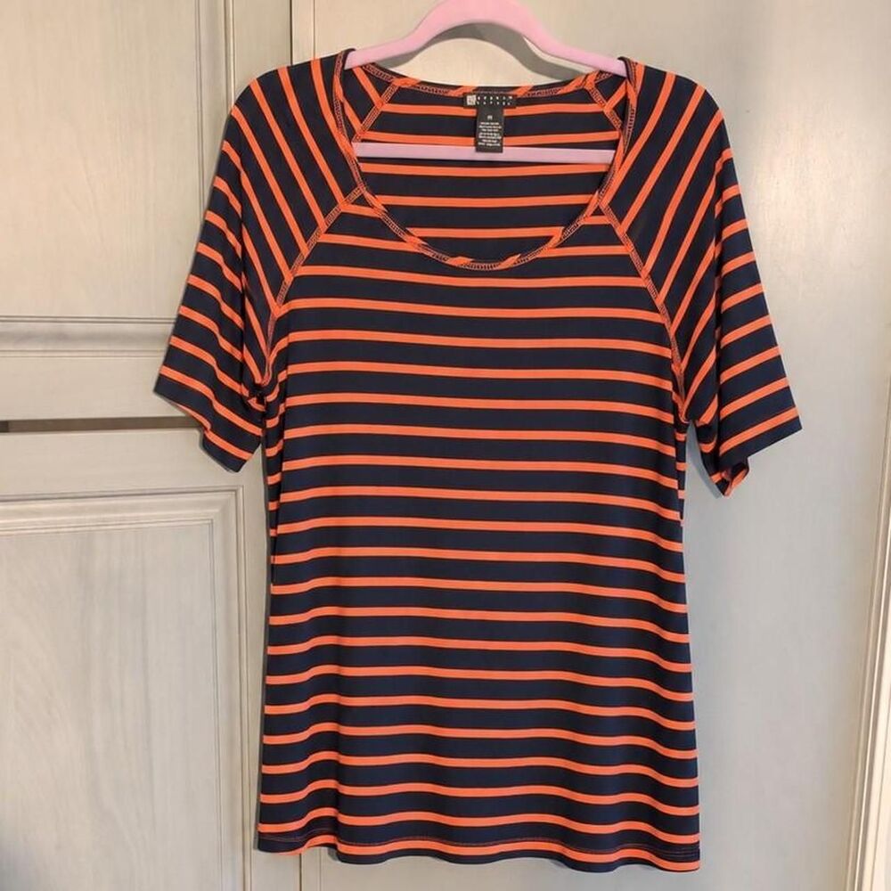 Carole-little Women's Orange and Navy Shirt